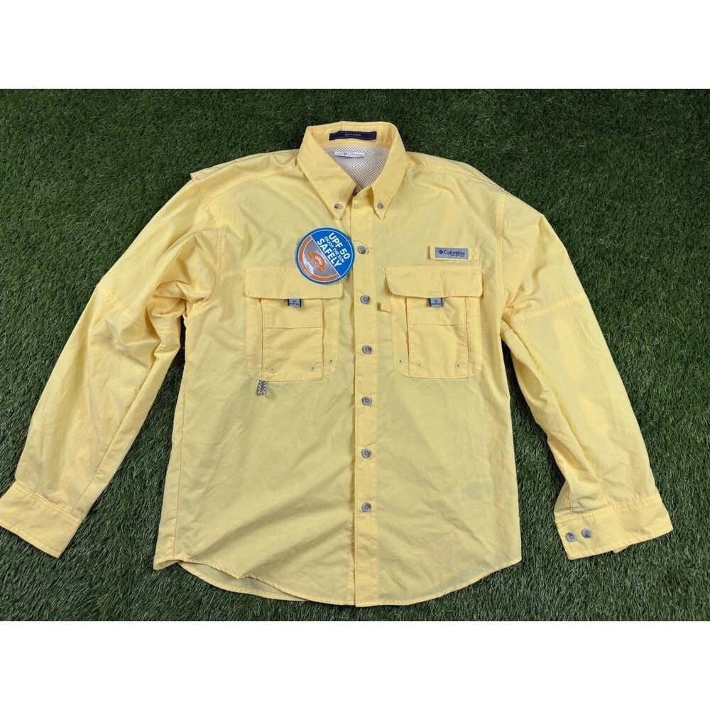 NWT Columbia Bahama Men’s Vented Omni Shade Long Sleeve Button Down Shirt XXS